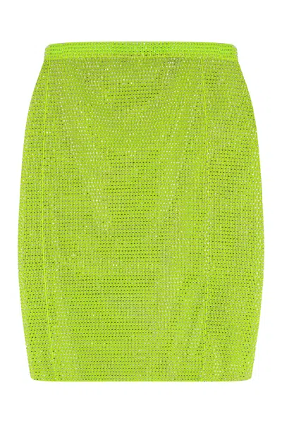 Santa Rhinestone Embellished High-waisted Netted Skirt