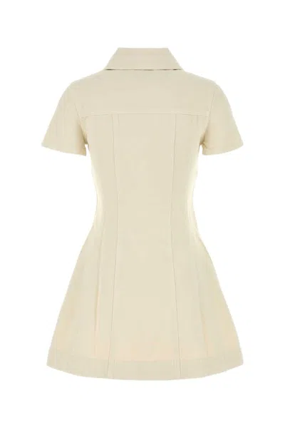 Self-portrait Cream Collared Denim Mini Dress