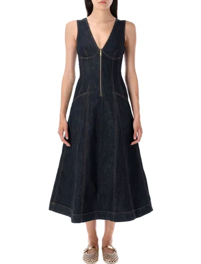 Self-portrait Indigo Denim Midi Dress
