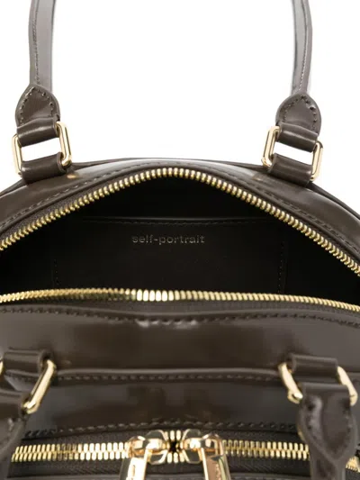 Self-portrait Self Portrait Women Leather Shoulder Bag With Charms In Brown