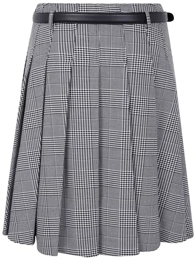 Self-portrait Prince Of Wales Check Pleated Midi Skirt