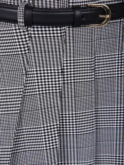 Self-portrait Prince Of Wales Check Pleated Midi Skirt