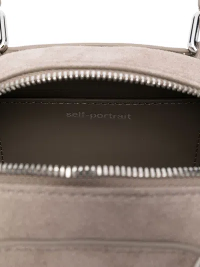 Self-portrait Mini With Charm Shoulder Bag In Neutral