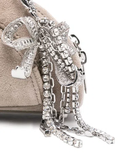 Self-portrait Mini With Charm Shoulder Bag In Neutral