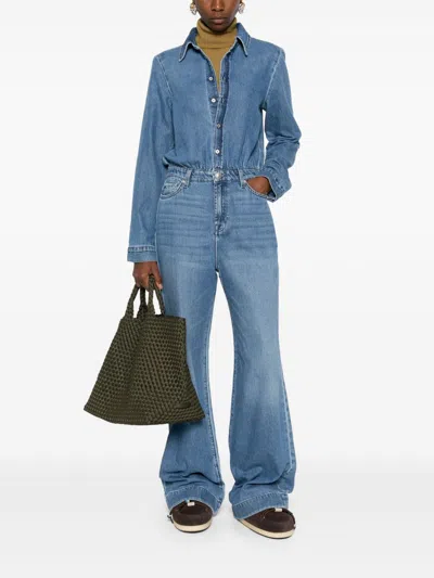Seven Hilo Denim Jumpsuit In Blue