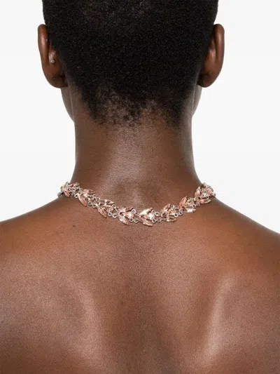 Simone Rocha Crystal Floret Necklace In Neutral