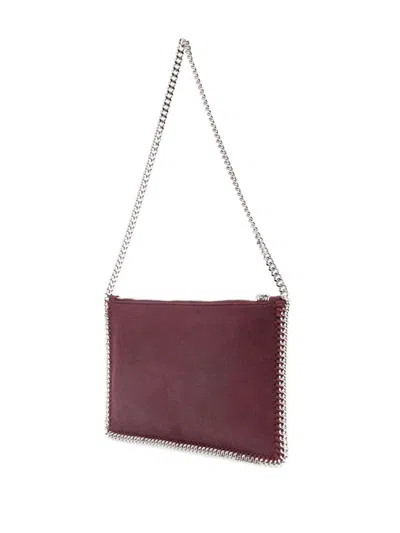 Stella Mccartney Falabella Plum Coloured Clutched Shoulder Bag Women In Burgundy