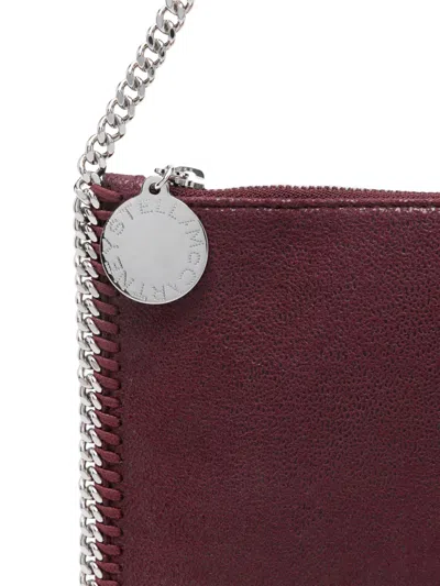 Stella Mccartney Falabella Plum Coloured Clutched Shoulder Bag Women In Burgundy