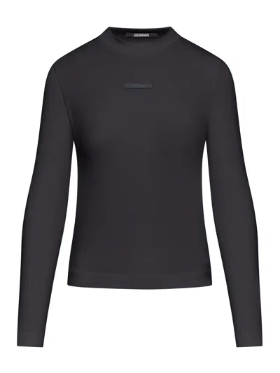 Jacquemus Top Le T-shirt Gros Grain In Cotone Stretch