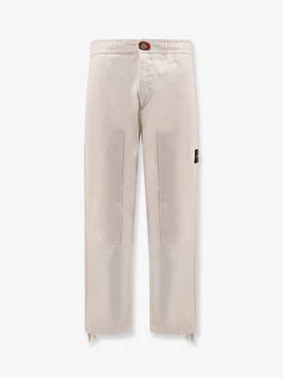Stone Island Elastic Waist Casual Pants In White