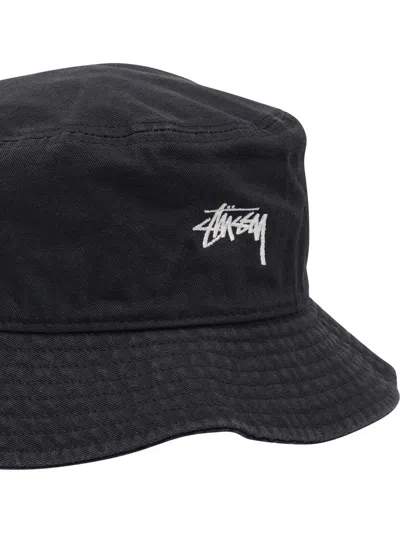 Stussy Bucket Hat Stock Hats Black In Black
