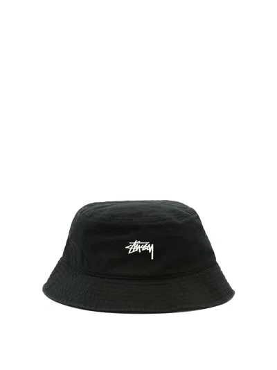 Stussy Bucket Hat Stock Hats Black In Black