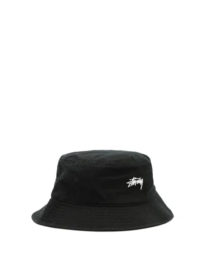 Stussy Bucket Hat Stock Hats Black In Black
