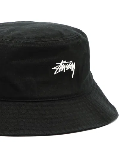 Stussy Bucket Hat Stock Hats Black In Black