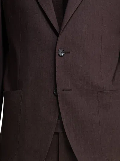 Tagliatore Patch-pocket Single-breasted Suit In Brown