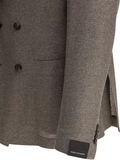 Tagliatore Double-breasted Wool And Silk Jacket