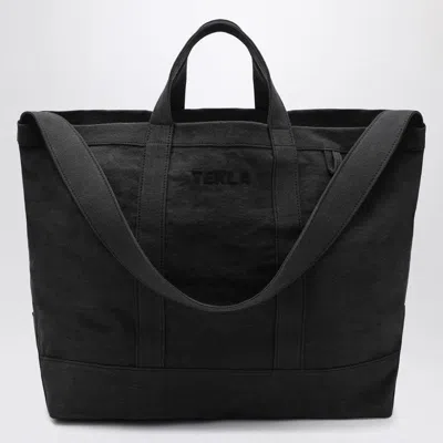 Tekla Beach Bag In Black Cotton