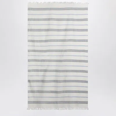 Tekla White Beach Towel With Striped Pattern In White