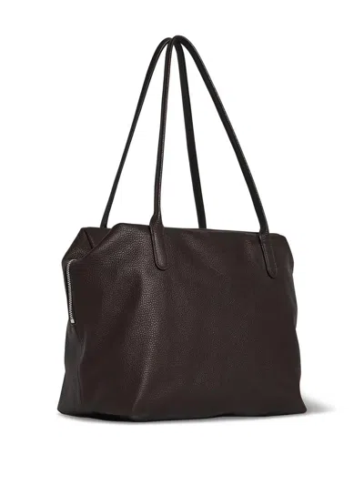 The Row Henri Bag Brown In Grained Leather