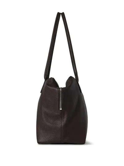 The Row Henri Bag Brown In Grained Leather