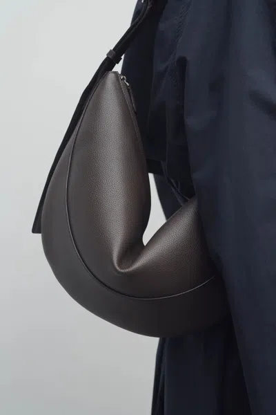 The Row Brown Leather Jouve Shoulder Bag