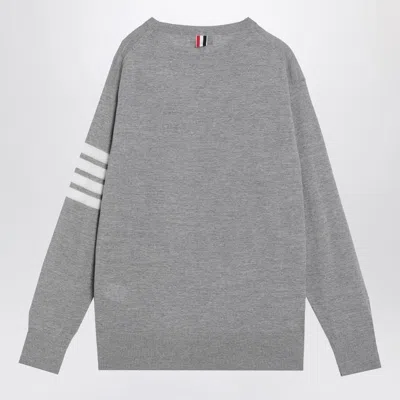 Thom Browne Merino Wool Sweater Button Detail In Gray