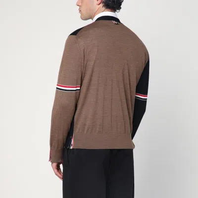 Thom Browne Fun Multicolor Virgin Wool Cardigan In Black