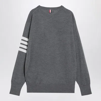 Thom Browne 4-bar Stripes Wool Sweater In Gray