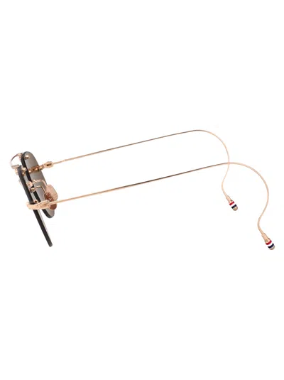 Thom Browne 12k Gold Plate Titanium Titanium Sunglasses In Brown