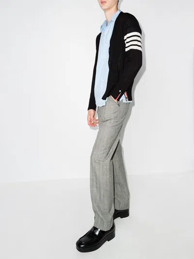 Thom Browne Classic V-neck Cardigan In Fine Merino Wool With 4bar Stripes Clothing In Black
