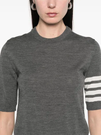 Thom Browne 4bar Wool Top In Gray