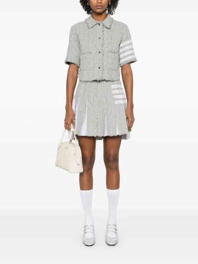 Thom Browne Cotton Blend Shirt In Gray