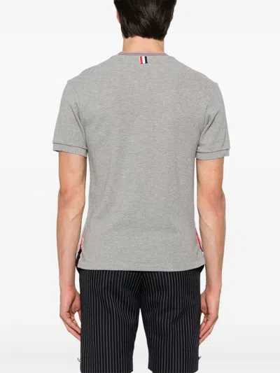 Thom Browne Cotton Crew Neck T-shirt With Stripe Detailing
