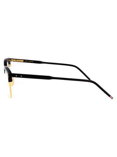 Thom Browne Shiny Black W/ 18k Gold Plate Acetate+titanium Glasses In Black
