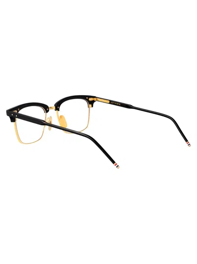 Thom Browne Shiny Black W/ 18k Gold Plate Acetate+titanium Glasses In Black