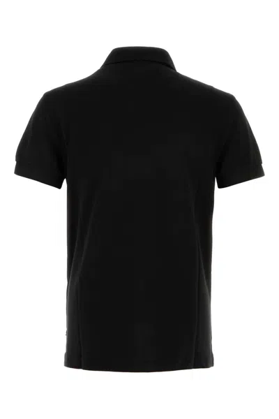 Tom Ford Black Short-sleeves Polo In Cotton Piquet Jersey Man In Black