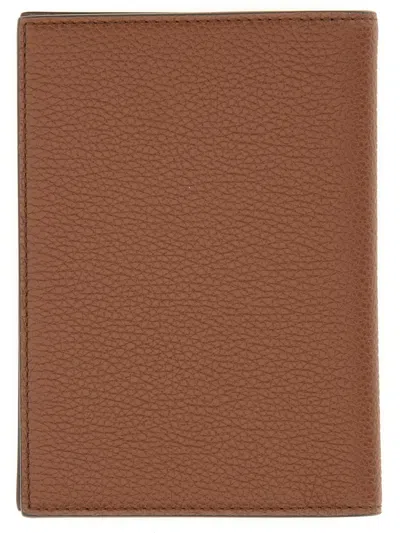 Tom Ford Textured Finish Bi-fold Wallet In Brown