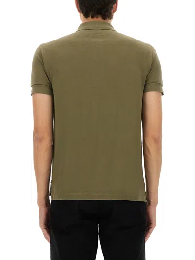 Tom Ford Classic Pique Polo With Tailored Fit In Green