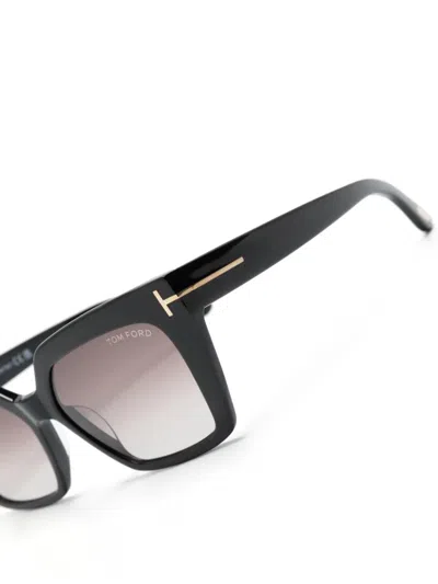 Tom Ford Nero Lucido / Viola Grad E/o Specchiato Acetate Sunglasses