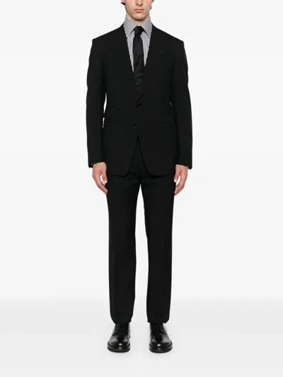 Tom Ford Shelton Single-breasted Wool Suit In Black