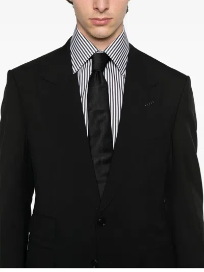 Tom Ford Shelton Single-breasted Wool Suit In Black