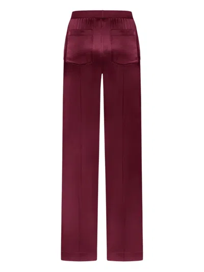 Tom Ford Fuchsia Pants With Elastic Waist With Logo Lettering In Silk Stretch Woman