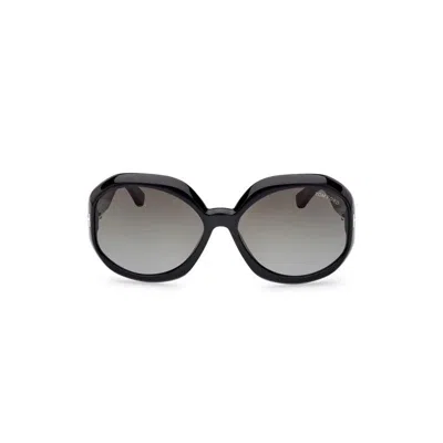 Tom Ford Georgia-02 W Ft1011 01b Oval Sunglasses In Black