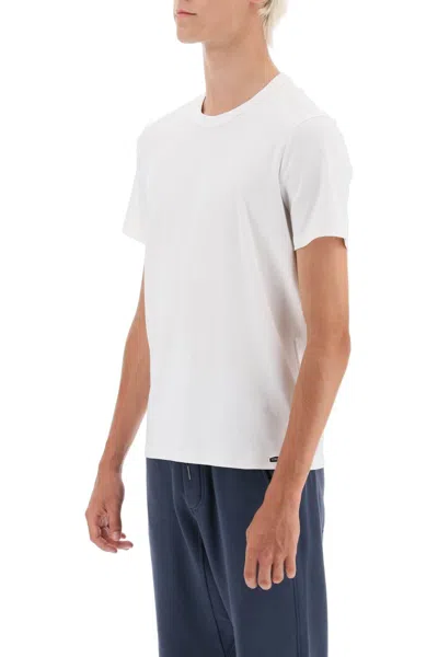 Tom Ford Viscose Coton Jersey Short Sleeve T-shirt In White