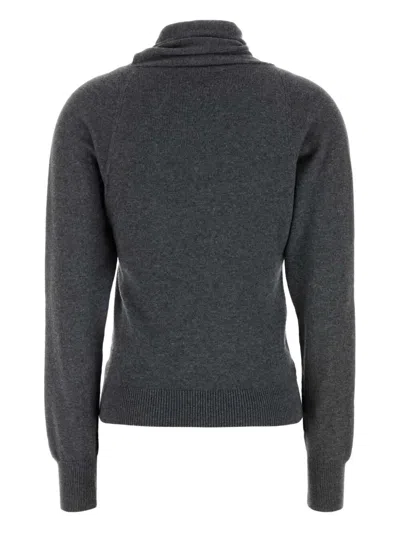 Tom Ford Wrap Collar Cashmere Blend Sweater In Gray