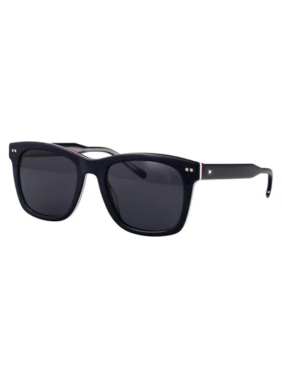 Tommy Hilfiger Black Acetate Sunglasses In Black
