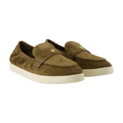 Tory Burch Brown Loafers With Logo Plaque On The Front And Slip-on Design