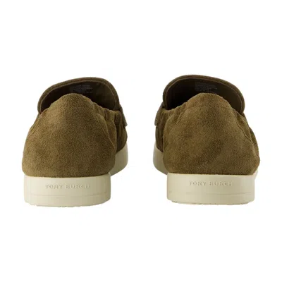 Tory Burch Brown Loafers With Logo Plaque On The Front And Slip-on Design