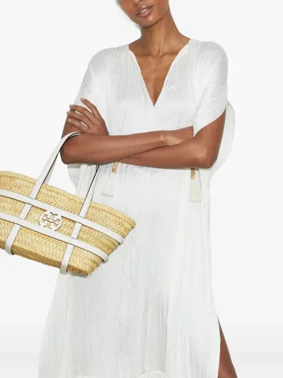 Tory Burch Ella Straw Small Shopper Bag