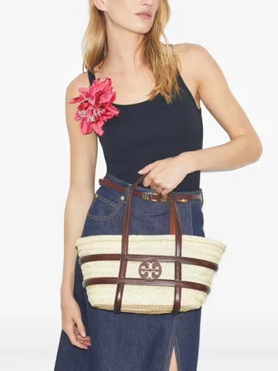 Tory Burch Ella Straw Small Shopper Bag